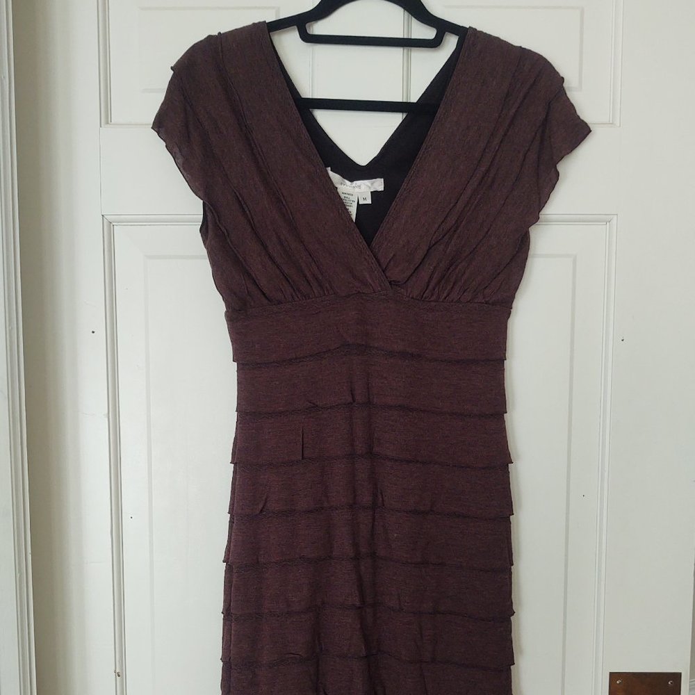 NWOT Studio M Brown Midi Dinner Dress